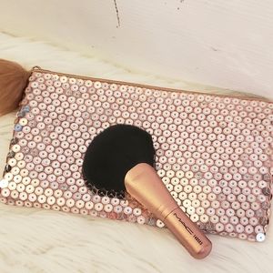 MAC Cosmetic Bag and Cosmetic Brush in Rose Gold